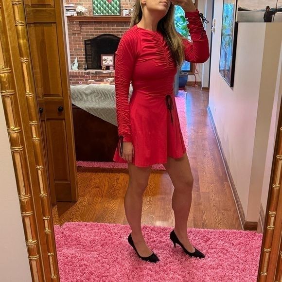 Molly Goddard Pink Cotton Lola Ruched Short Mini Dress Size US 4 / UK 8 EUC - Picture 2 of 11